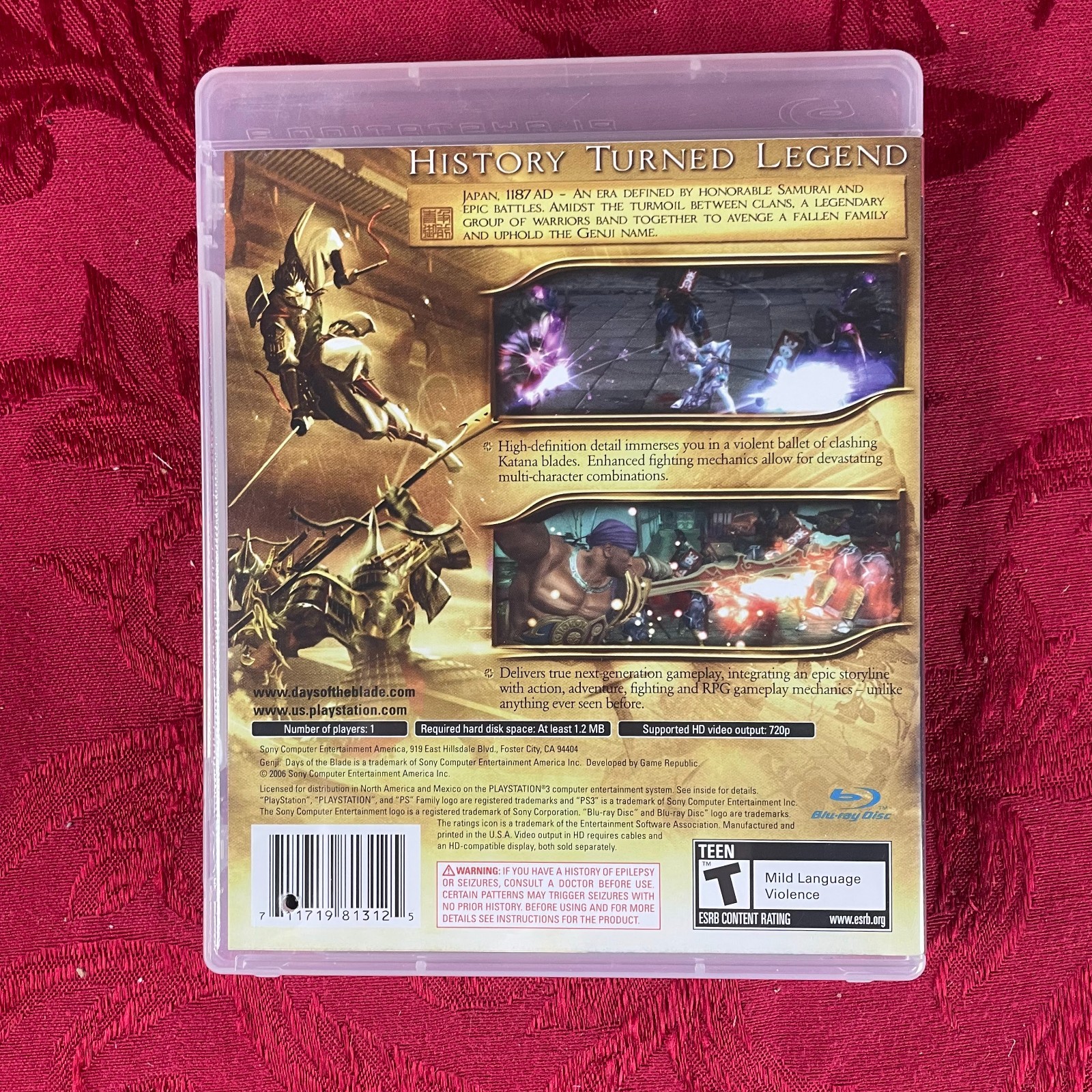 GENJI: DAYS OF THE BLADE (Playstation 3) Sony Computer Entertainment, ESRB – T