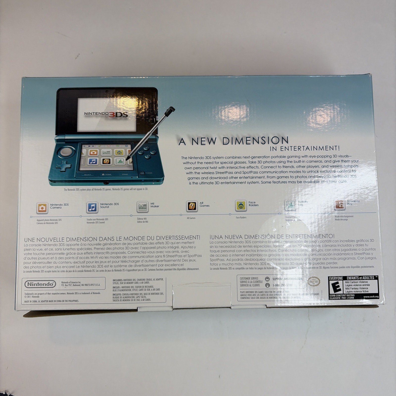 Nintendo 3DS Handheld System (CIB) – Aqua Blue US Model Complete In Box CIB