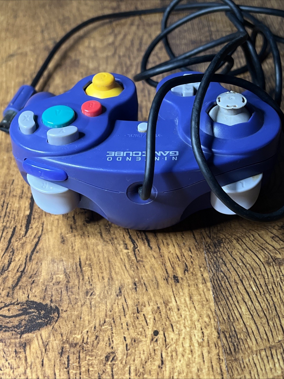 Nintendo GameCube OEM Controller Purple Indigo DOL-003 WEAR Tested
