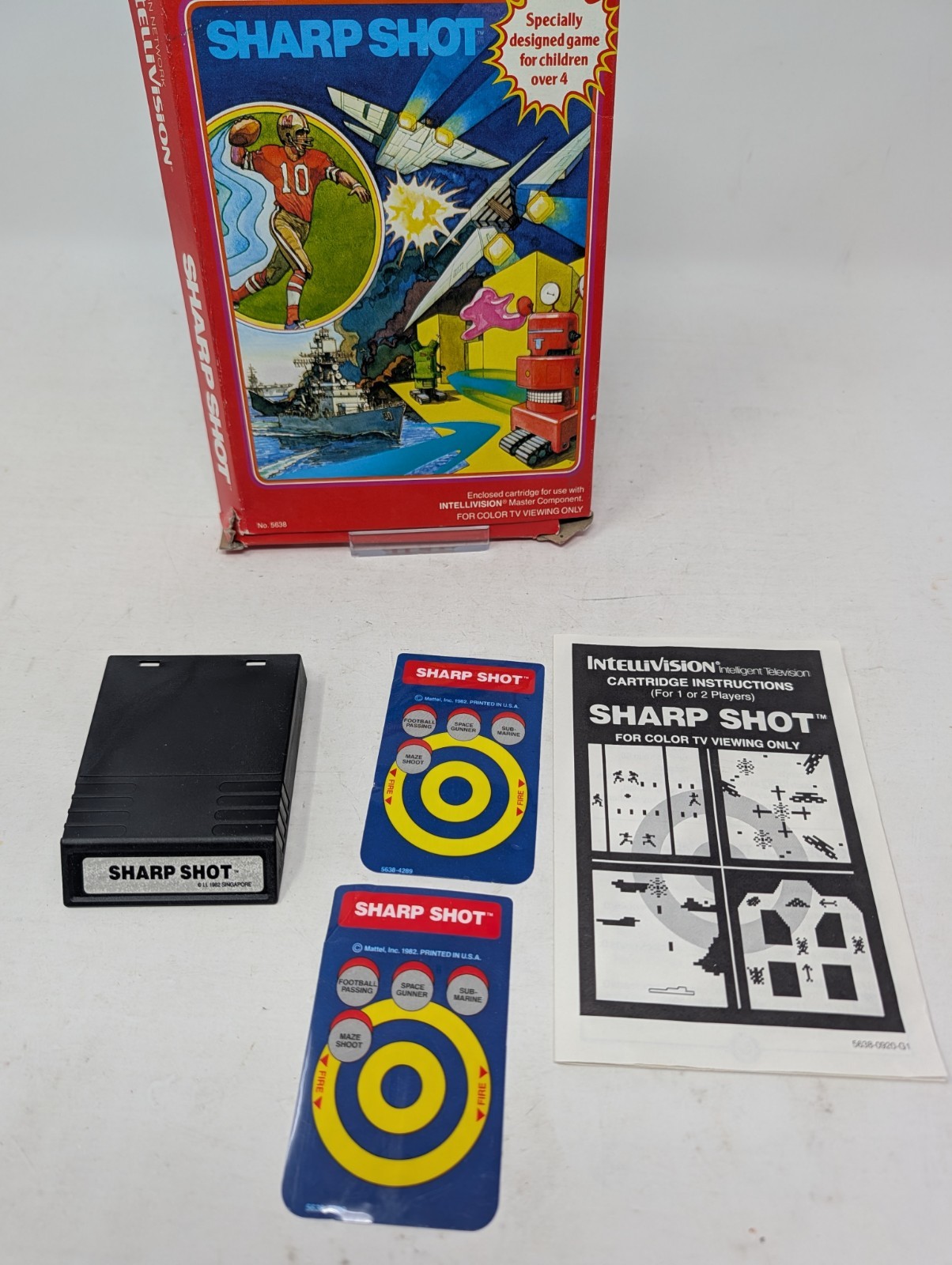 SHARP SHOT – Intellivision, CIB, w/ Manual & Overlays