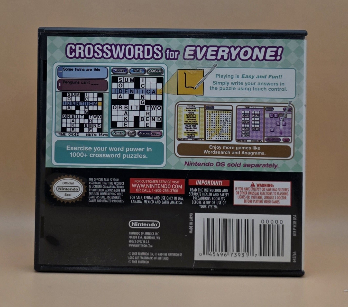 Crosswords DS (Nintendo DS) CIB, Tested & Working