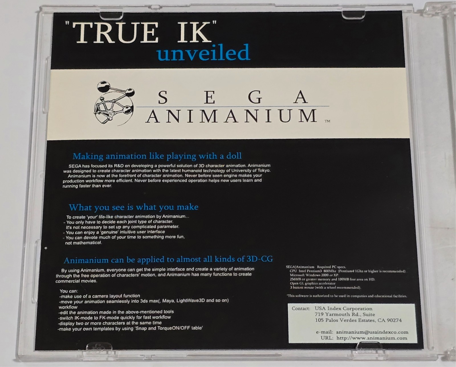 SEGA ANIMANIUM DEMO DISC E3 VIDEO GAME PROMO CD PC ANIMATION VTG ROM GENESIS