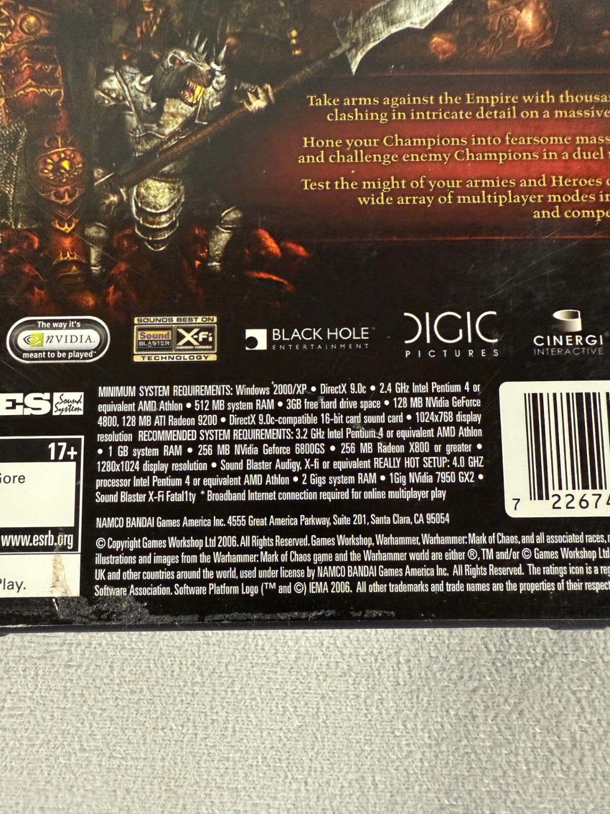 Warhammer ~ Mark of Chaos PC Complete Set 6 Disc – CIB Complete Near Mint