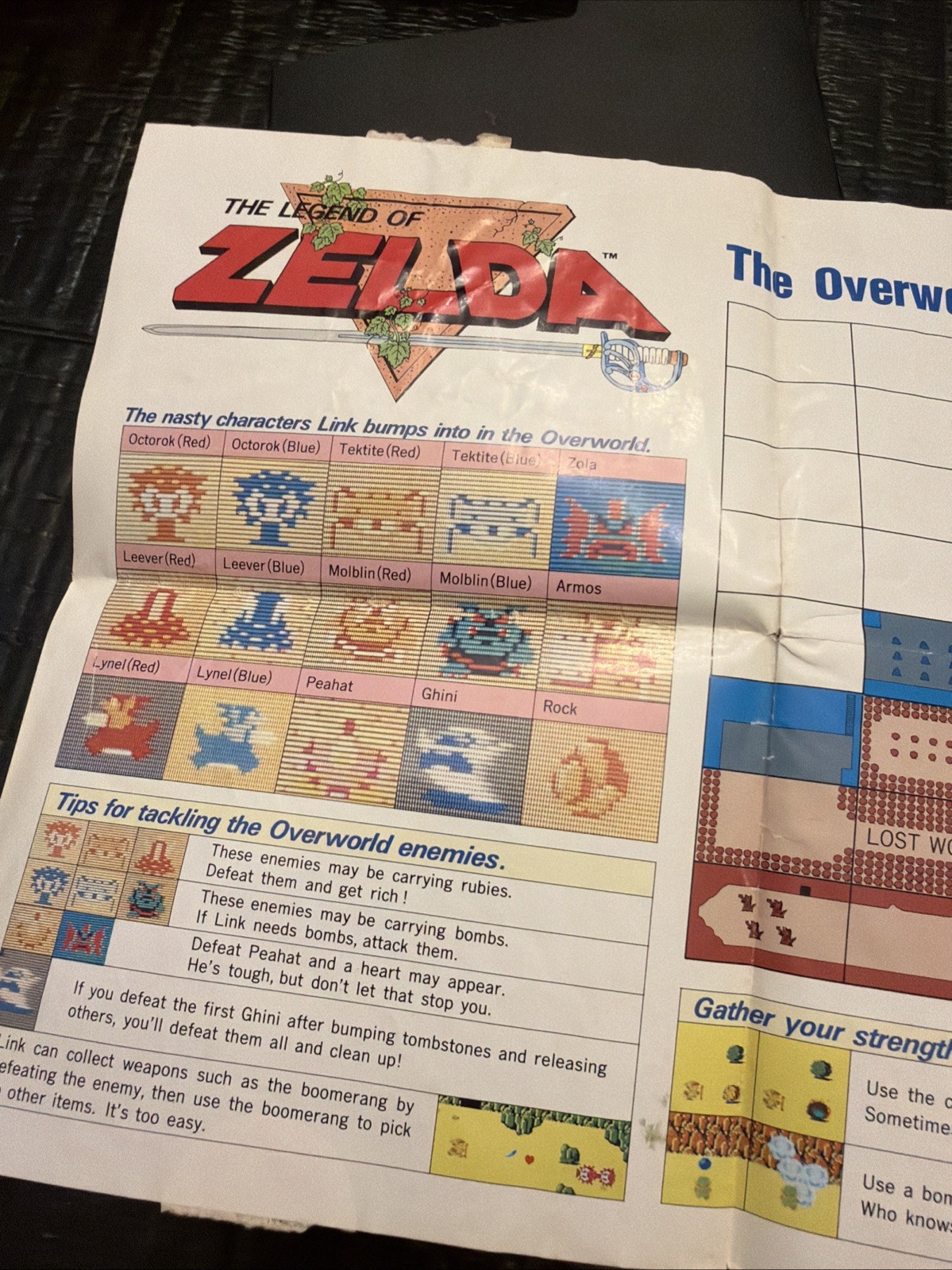The Legend of Zelda (Nintendo NES 1987) – Manual & Map w/ Sleeve
