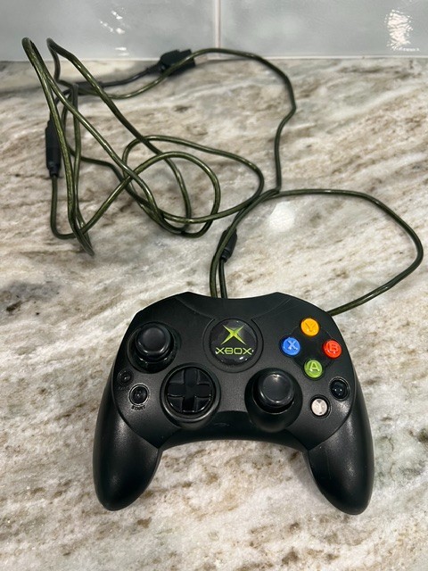 Original Microsoft Xbox S-Type OEM Black Controller X08-69873 WORKS