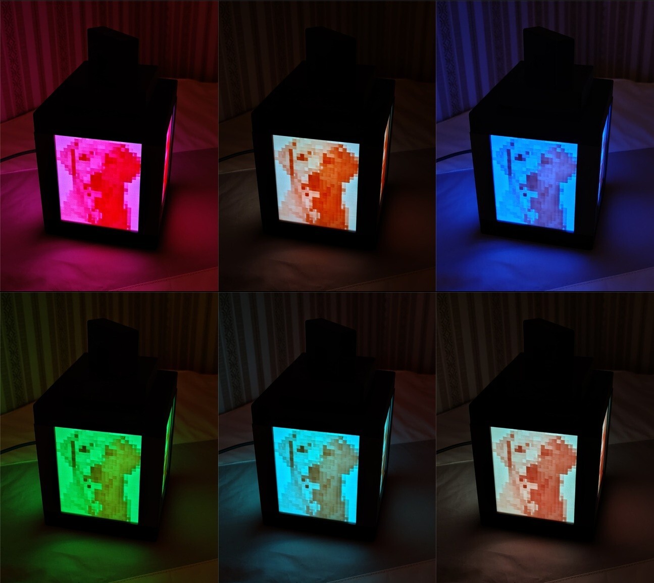 3D Pixel Custom Lantern Photo Multi-Color Minecrafts Game Night Light Lamp