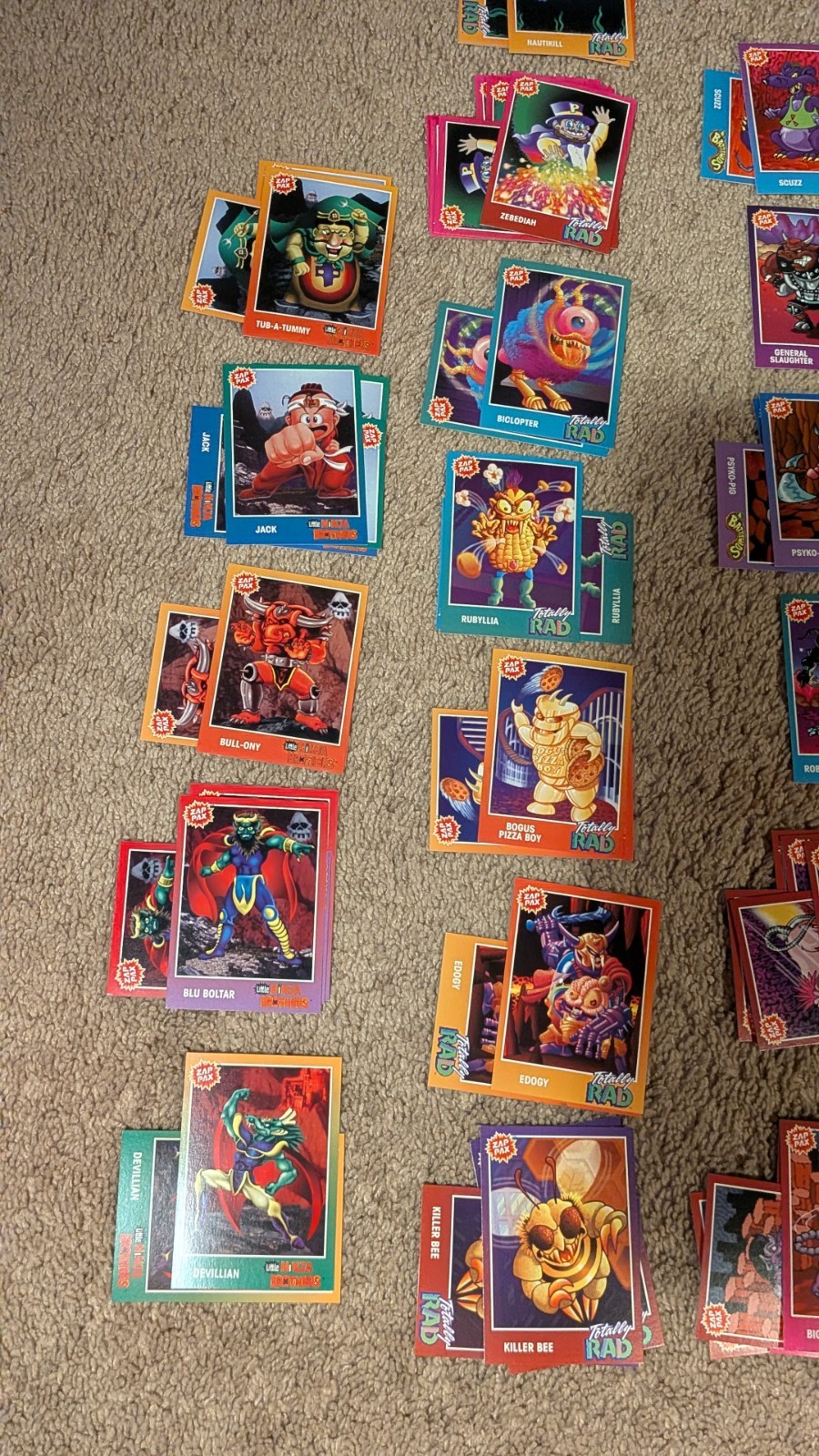 1992 Zap Pax NES NINTENDO Trading Cards. 14oz Of Cards. See Pics For Lot Details