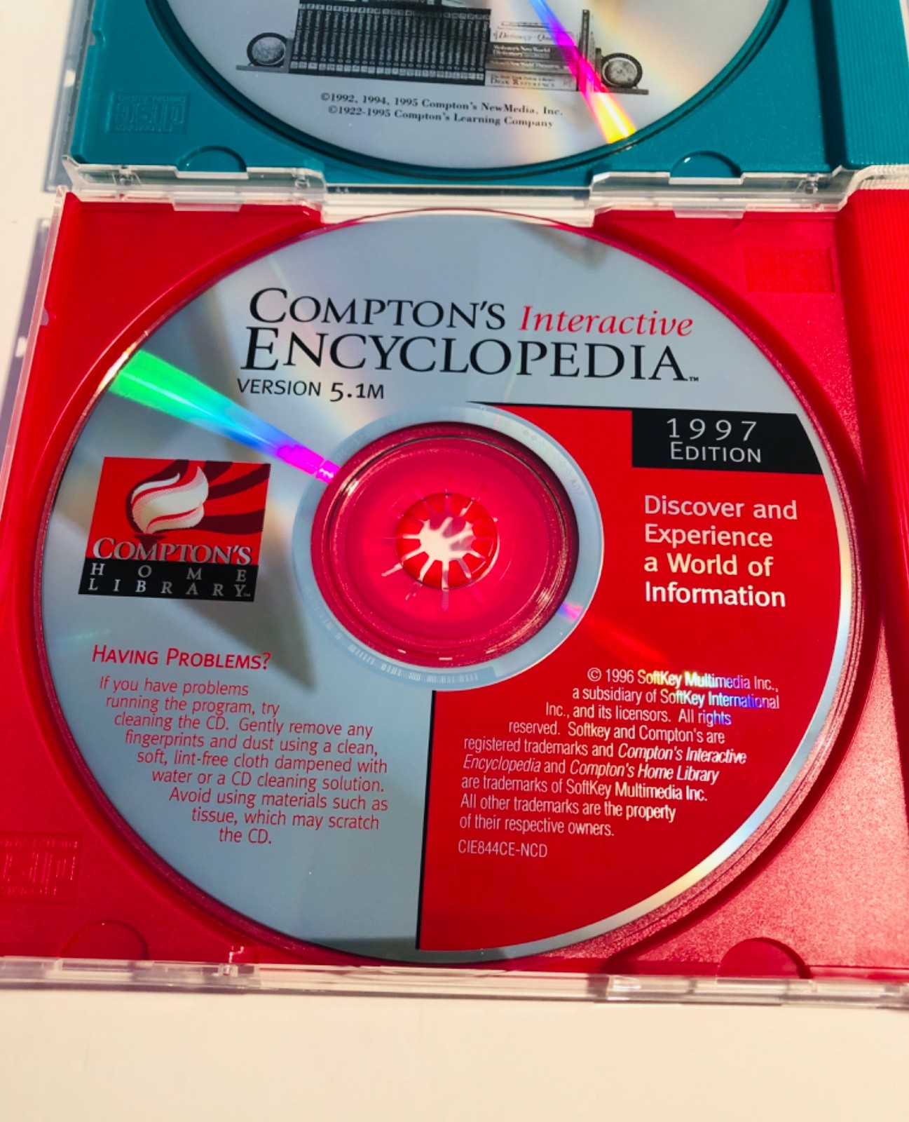 Qty 2 Compton’s Interactive Encyclopedia 97 Ed & Reference Coll Windows CD-ROM