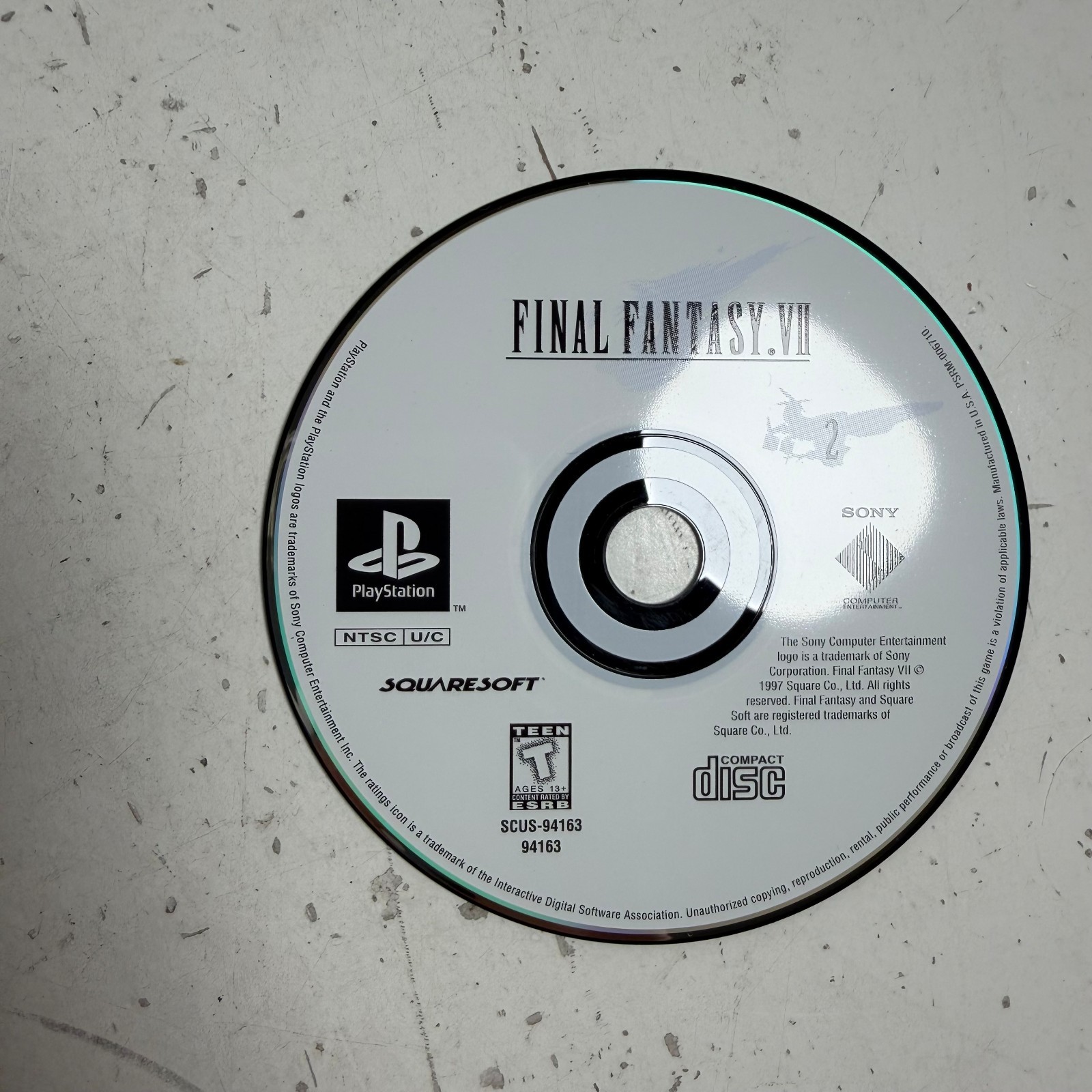 Final Fantasy VII (Sony PlayStation 1, 1997) Black Label Role-Playing Video Game