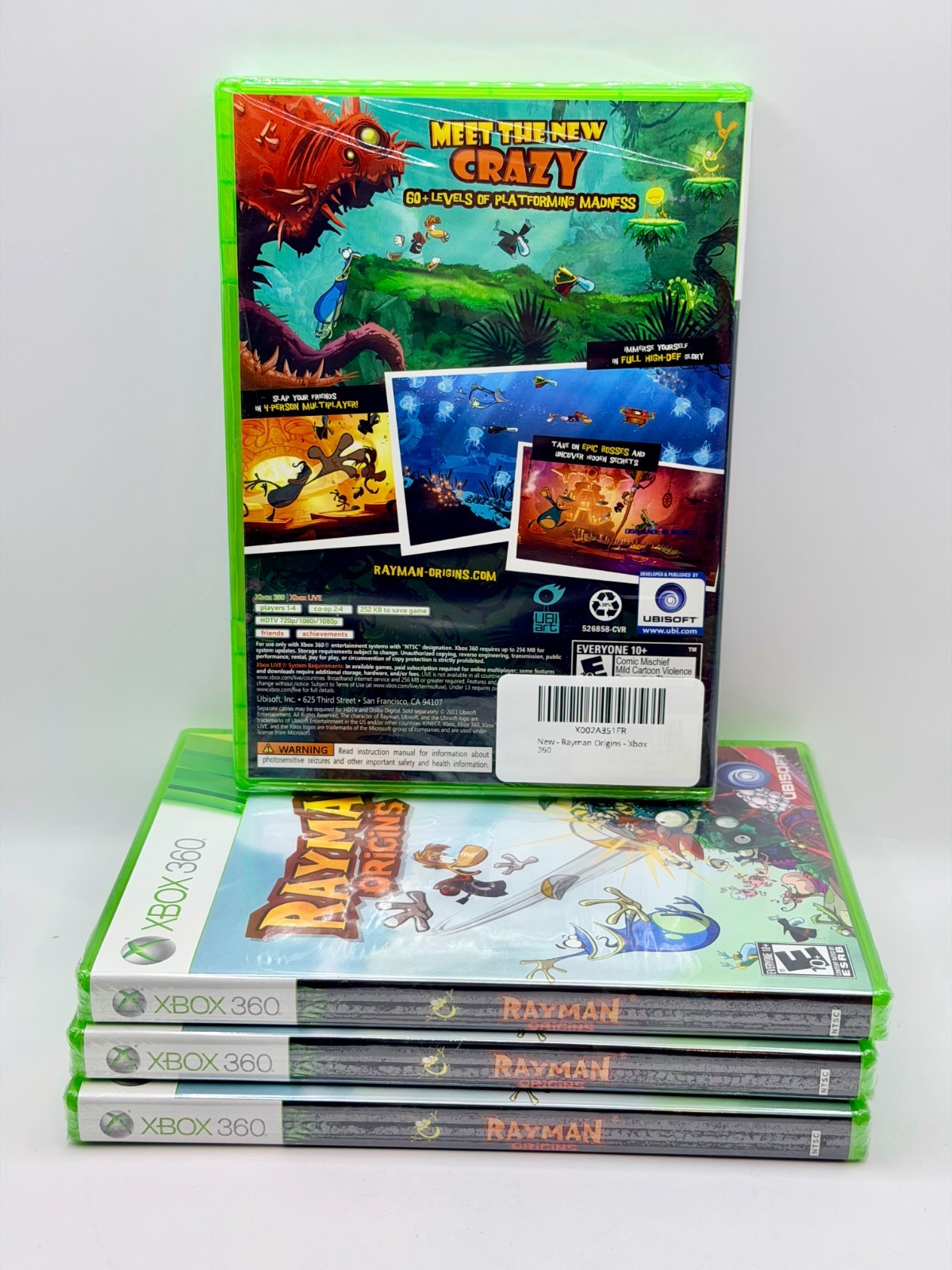 LOT of 4 – RAYMAN ORIGINS Games for Microsoft Xbox 360 – NEW SEALED
