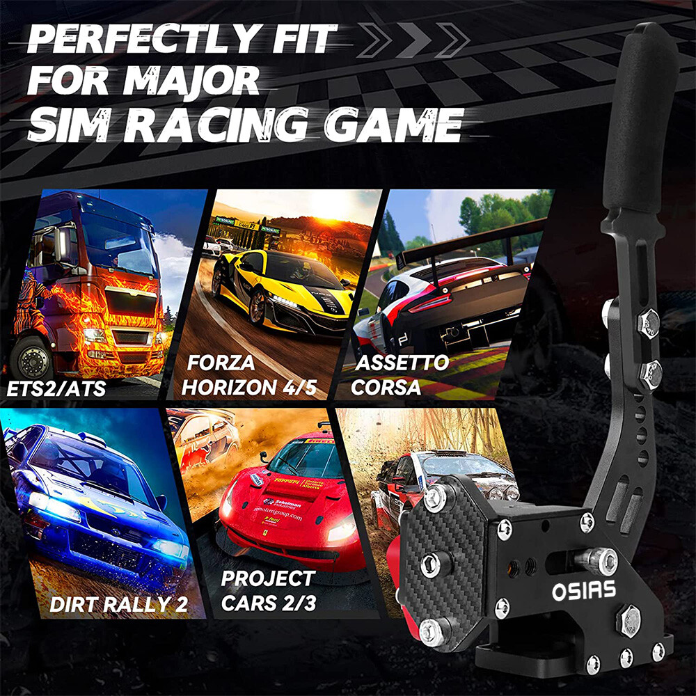 USB Handbrake with Clamp for PC Windows Sim Racing fit Logitech G27 G29 G920