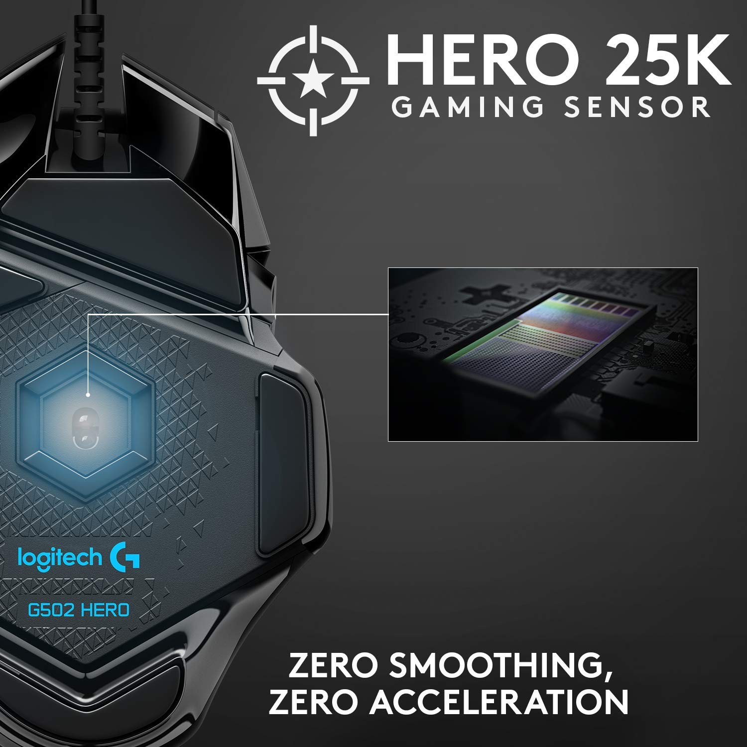 Logitech G502 Hero High Performance Wired Gaming Mouse Hero 25K Sensor 25600
