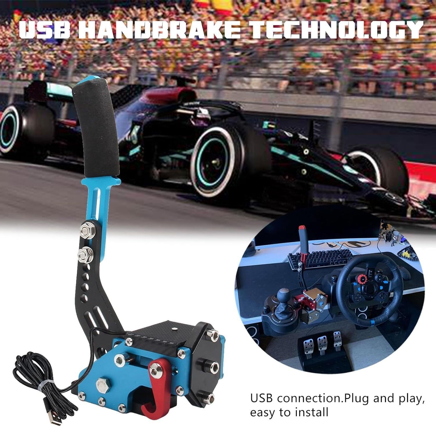 64 Bit USB PC Handbrake SIM for Racing Games G25/27/29 T500 T300 G923 G920 New