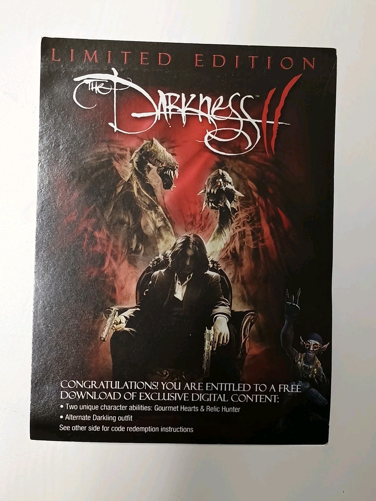 The Darkness II 2 Limited Edition PlayStation 3, PS3 Comic Dlc Insert Only
