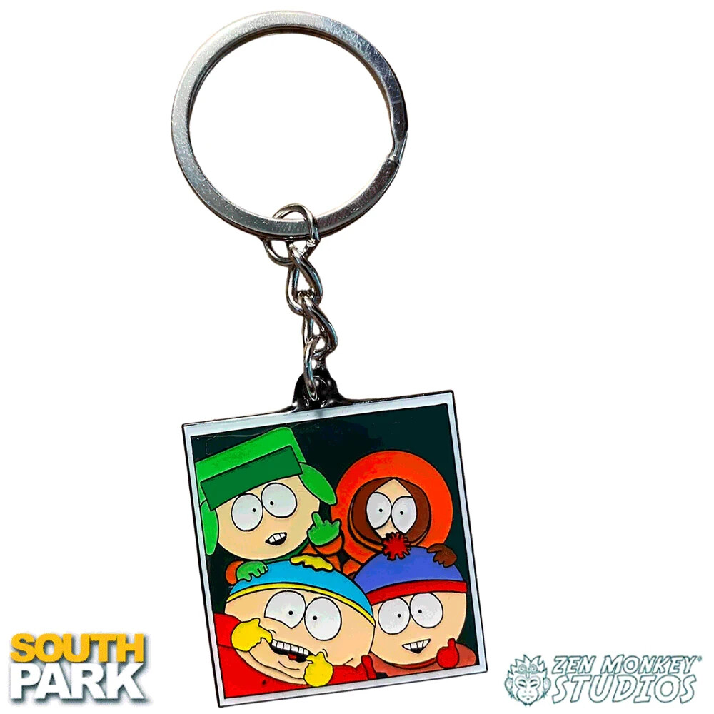 South Park group enamel keychain zipper pull Zen Monkey Studios Cartman Kenny