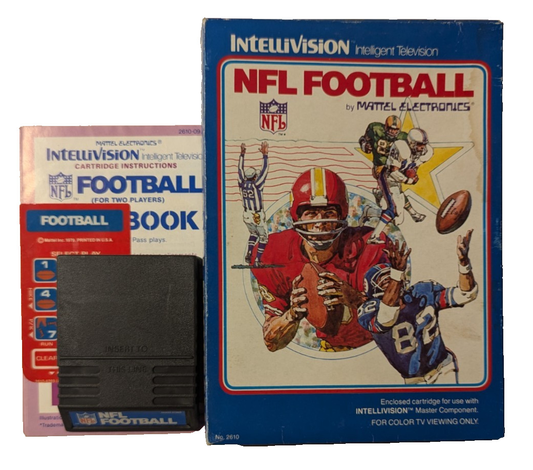 NFL Football Intellivision Video Game 1979 Complete in Box CIB Tested Ships Fast