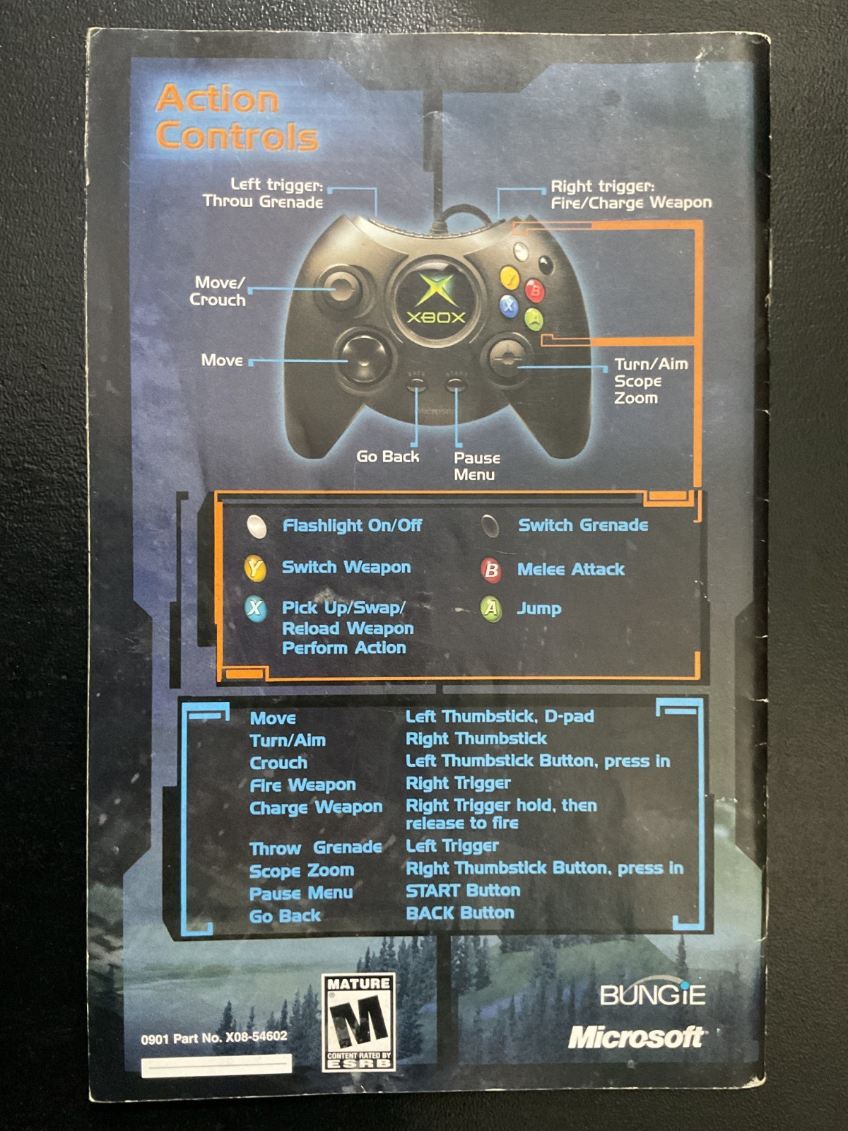 Halo Combat Evolved Microsoft XBOX Instruction Manual Only
