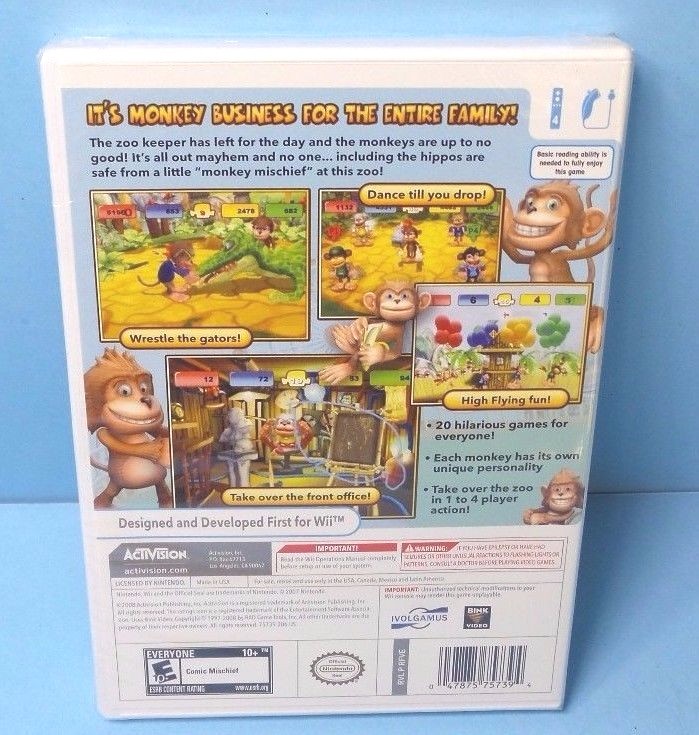 Monkey Mischief! Party Time Nintendo Wii BRAND NEW FACTORY SEALED