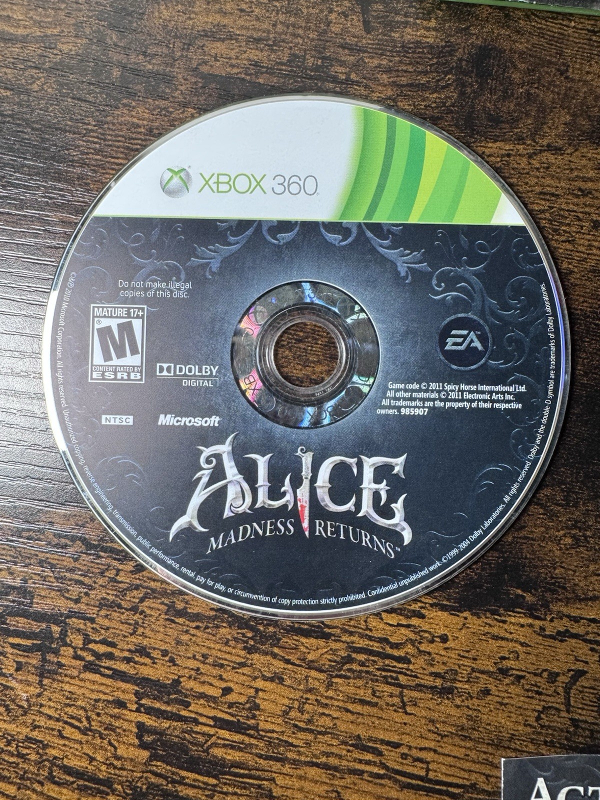 Alice: Madness Returns (Xbox 360) • CIB Complete w/Insert • Tested & Working