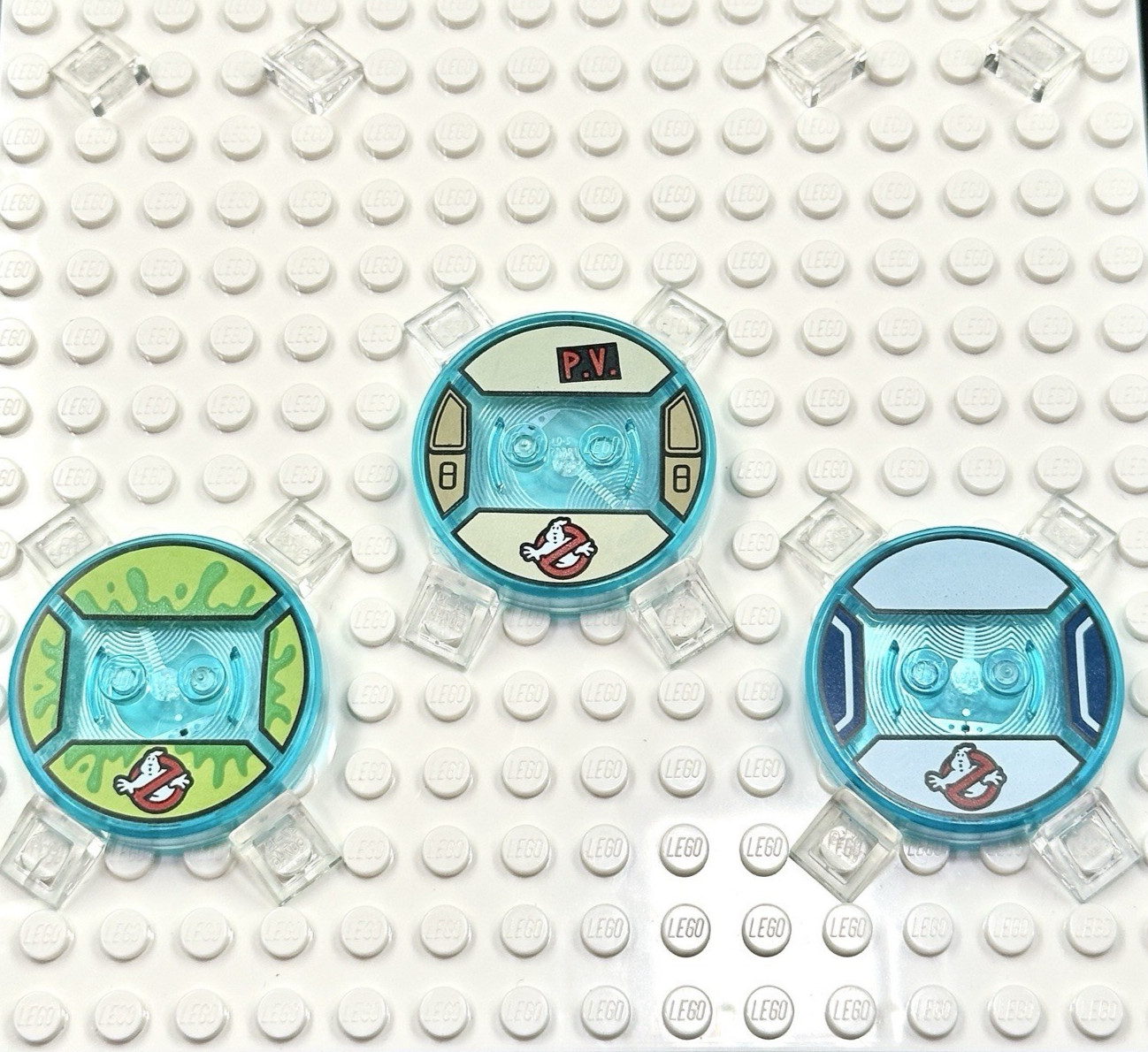 LEGO Dimensions Toy (3) pc Base Disc Tag Only Lot – Ghostbusters – Slimer