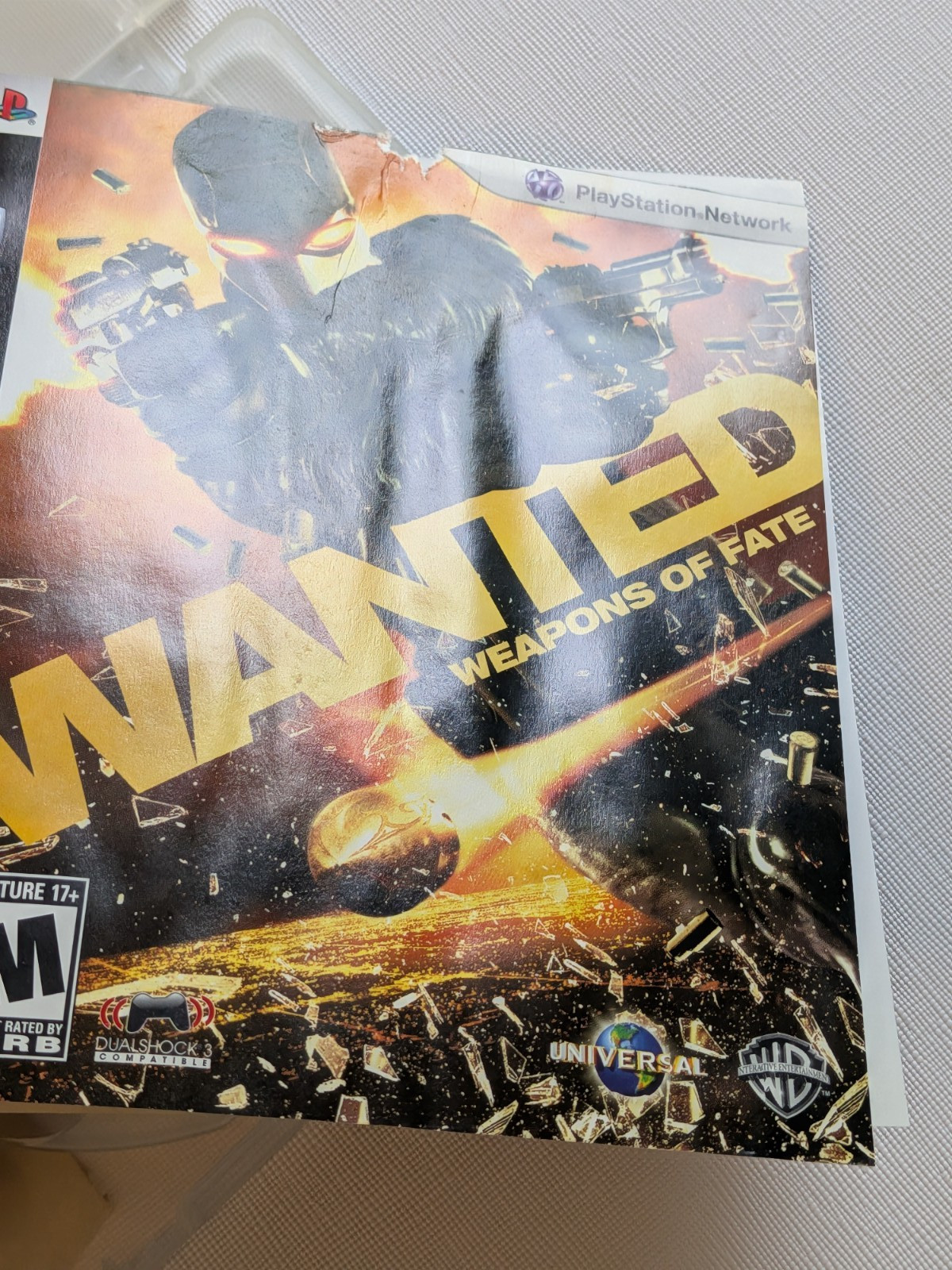 Wanted: Weapons of Fate (Sony PlayStation 3, 2009) Damaged Artwork – Tested