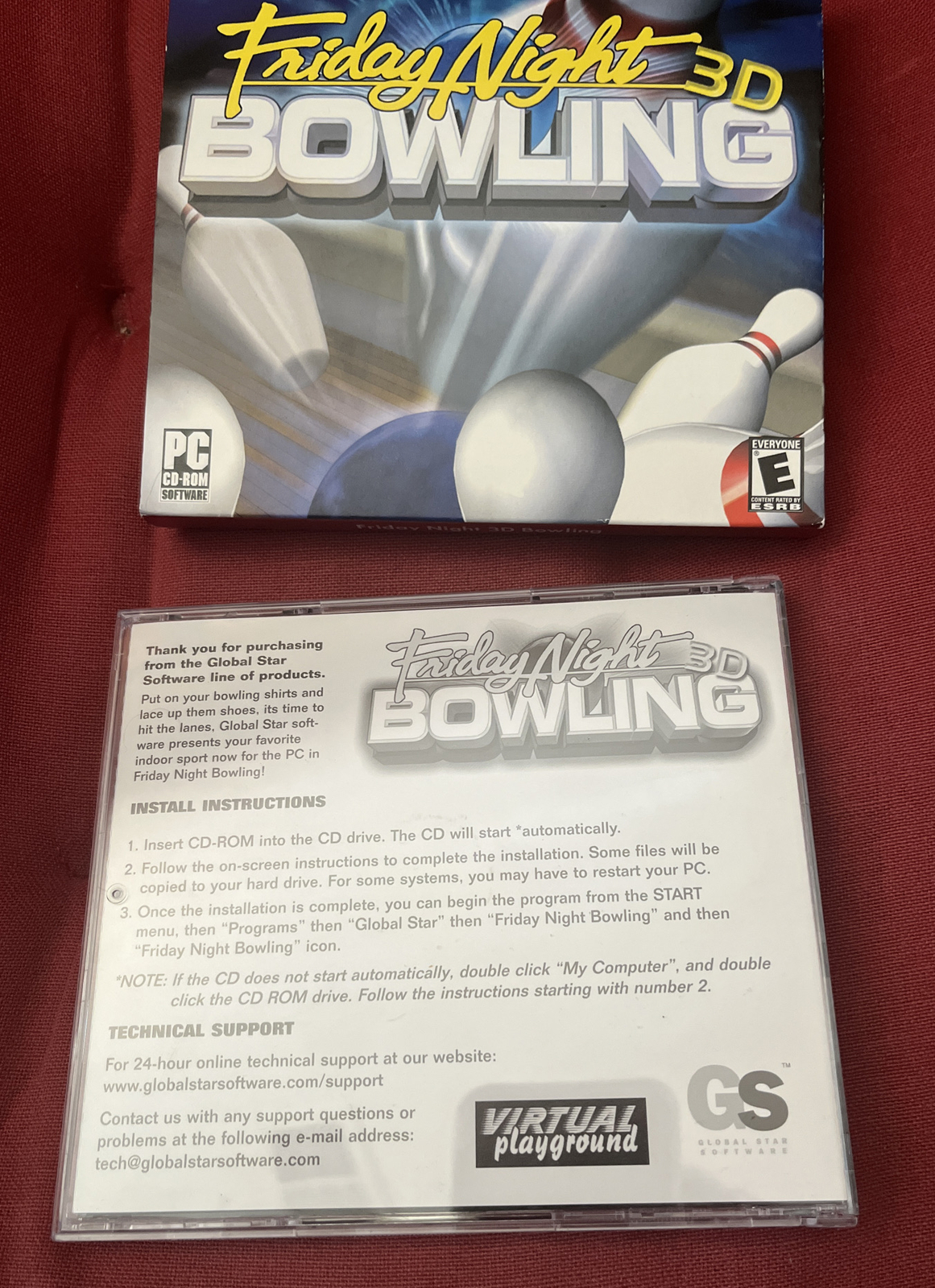 Vintage Friday Night 3D Bowling 2003 PC Game Global Star Software w/ Slip Cover