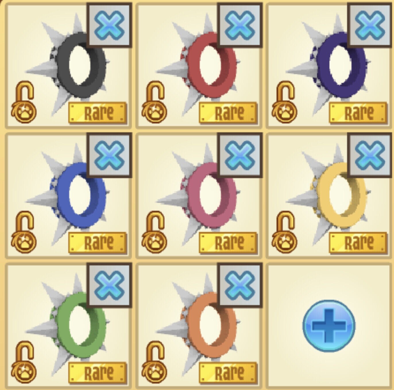Animal Jam Classic AJC Rare Long Spiked Collars [READ DESCRIPTION]
