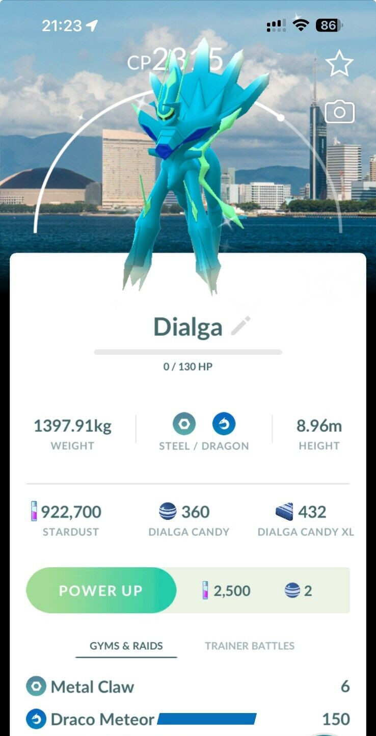 Shiny Origin Forme Dialga Background Fukuoka – Trade 1 Mil Stardust