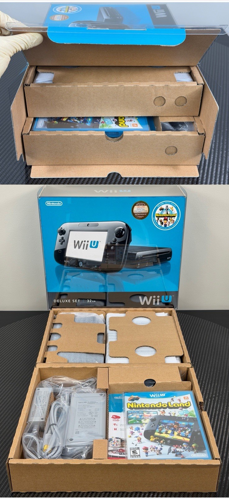 New Nintendo Wii U Deluxe 32GB Black Console CIB Complete 15 Sealed Games Rare