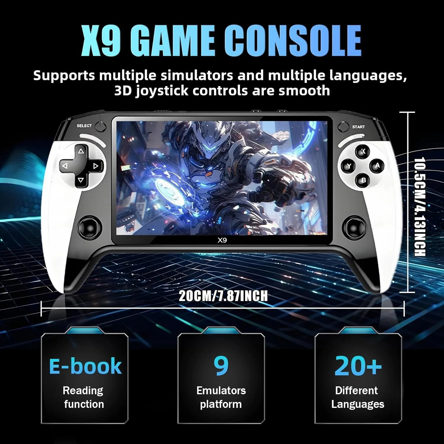 X9 Retro Handheld Game Console, Saker Game Console 5.5-Inch HD IPS Screen, 20000