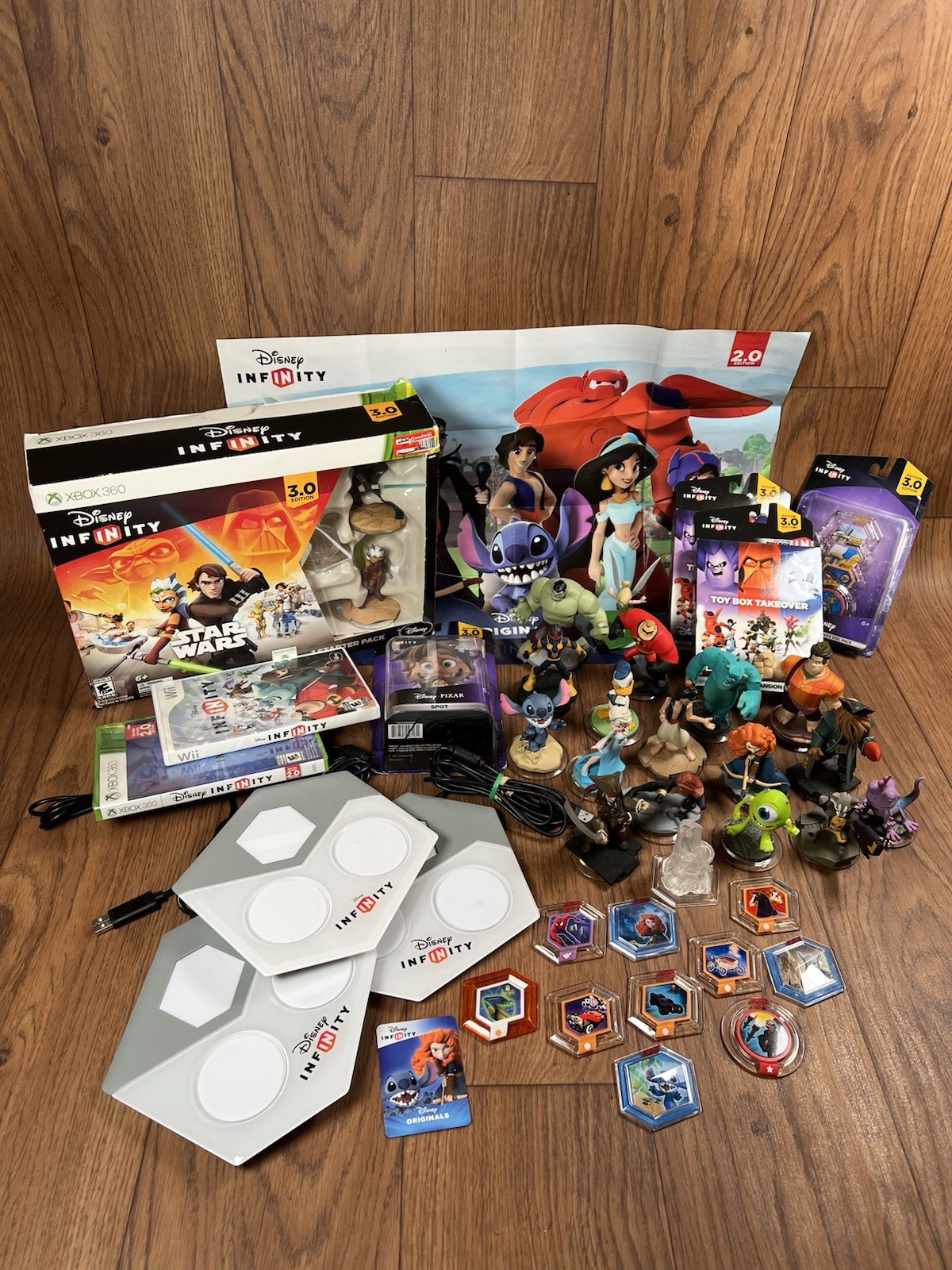 Disney Infinity Lot 20 Mixed Bulk Lot Wii / Xbox 360 3 Portals Star Wars