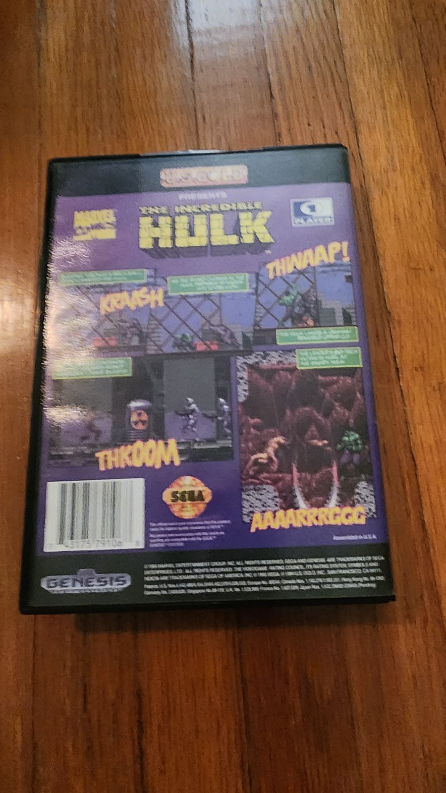 The Incredible Hulk (Sega Genesis, 1994) Authentic Game Cartridge, CIB Complete