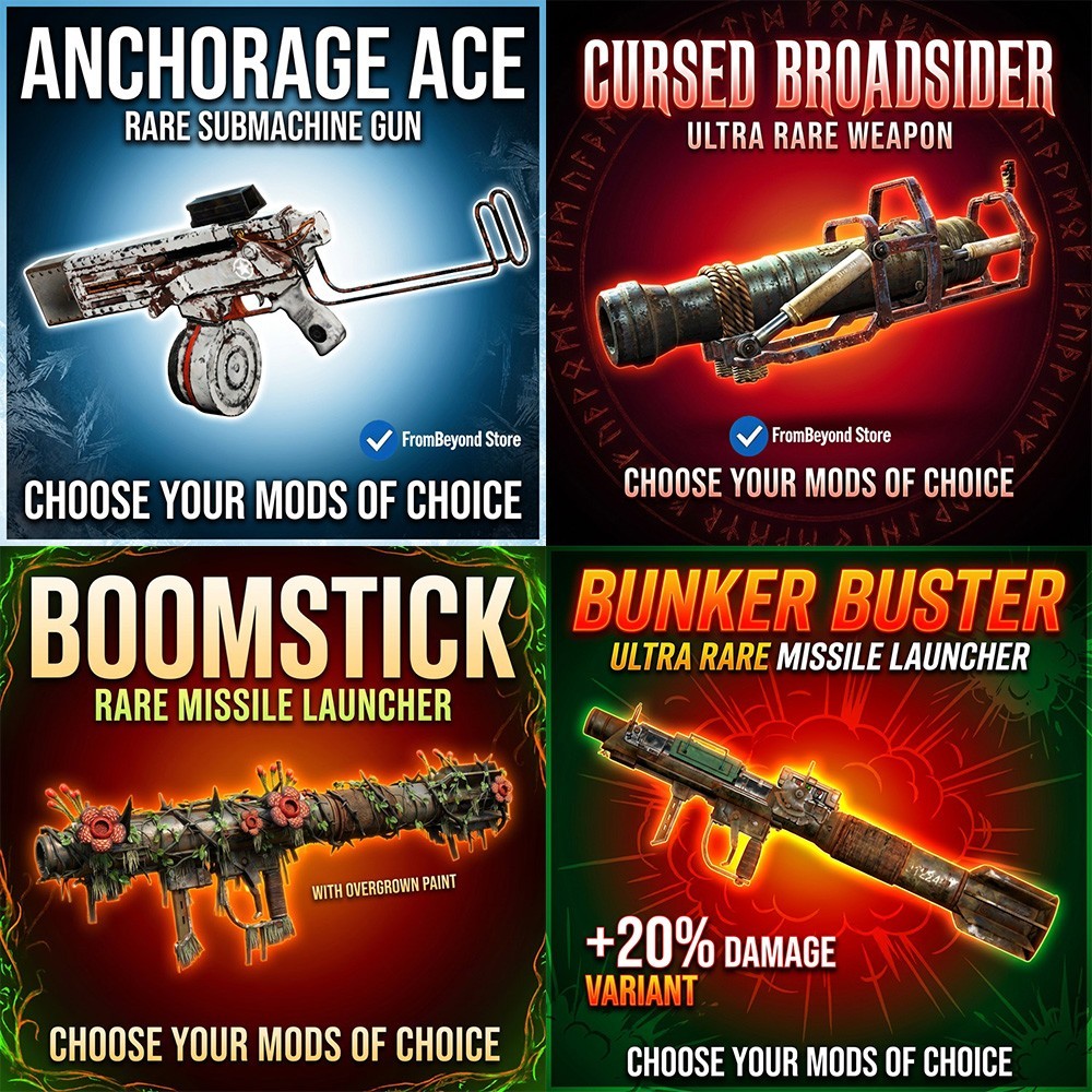FALLOUT 76 [PC] ANY UNIQUE WEAPON YOU WANT + 4 LEGENDARY MODS