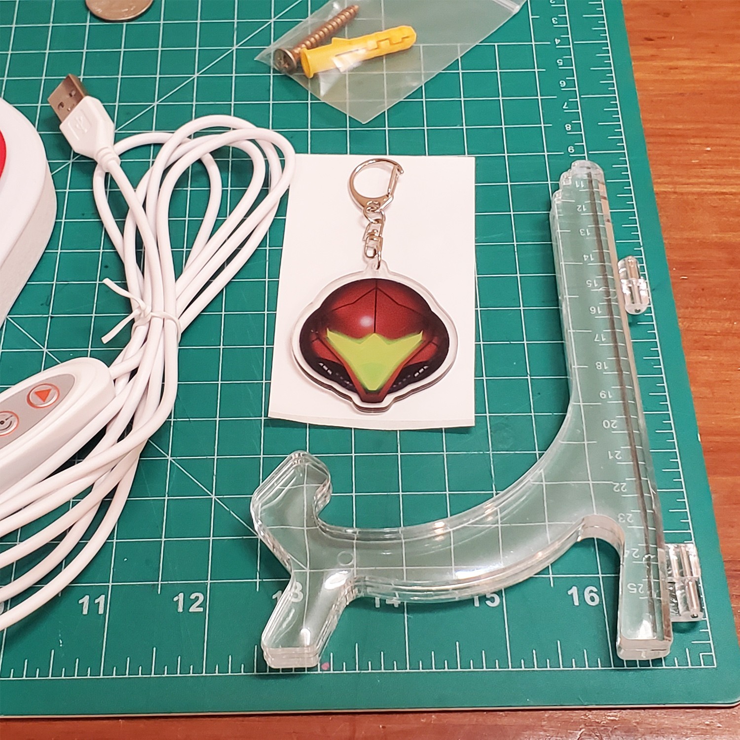 Metroid Samus Helmet plastic neon LED sign w/ dimmer switch + retro gaming gift