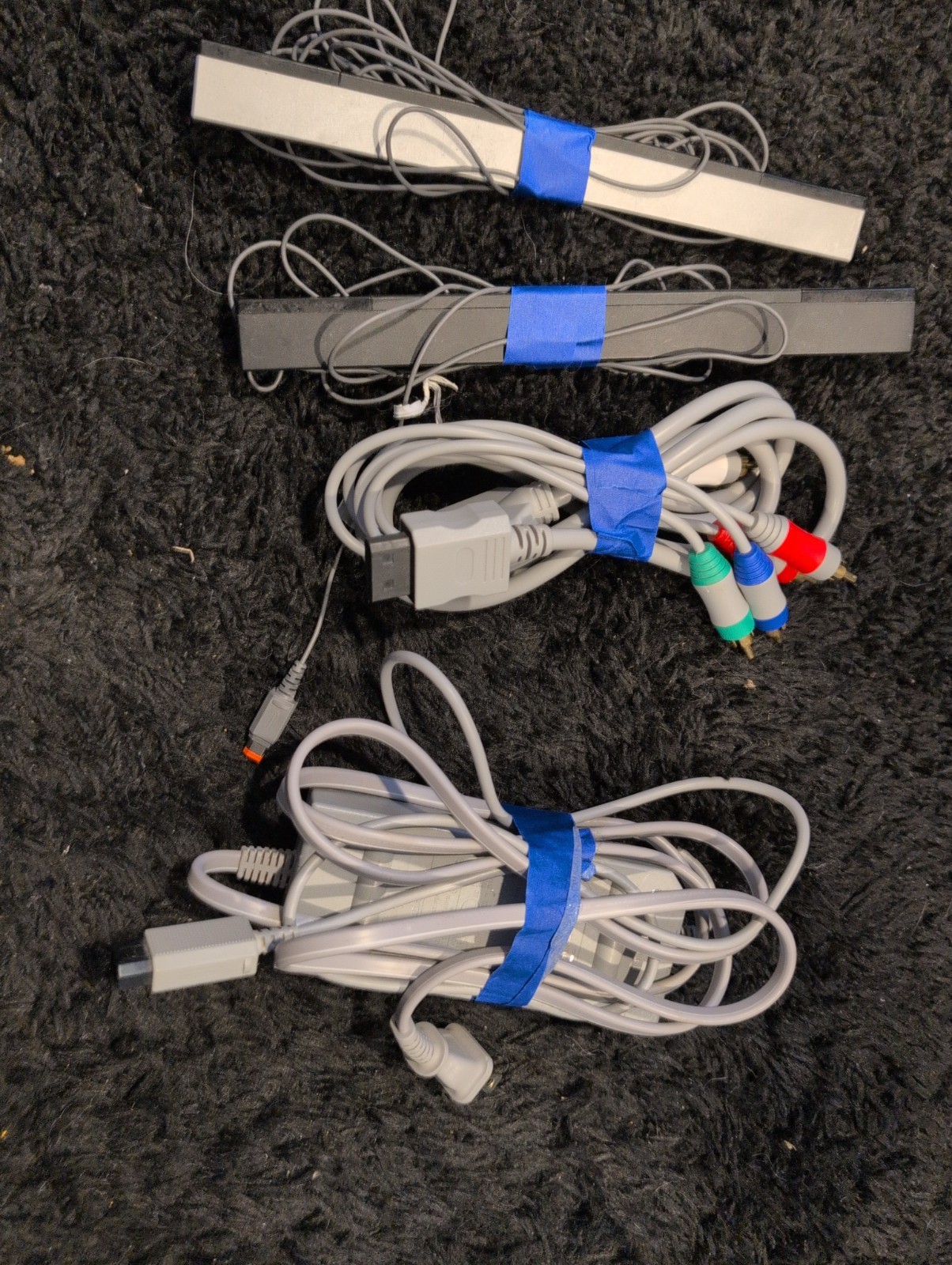 Original OEM Nintendo Brand Wii Power Cord, AV Cable, Sensor bar Bundle – TESTED