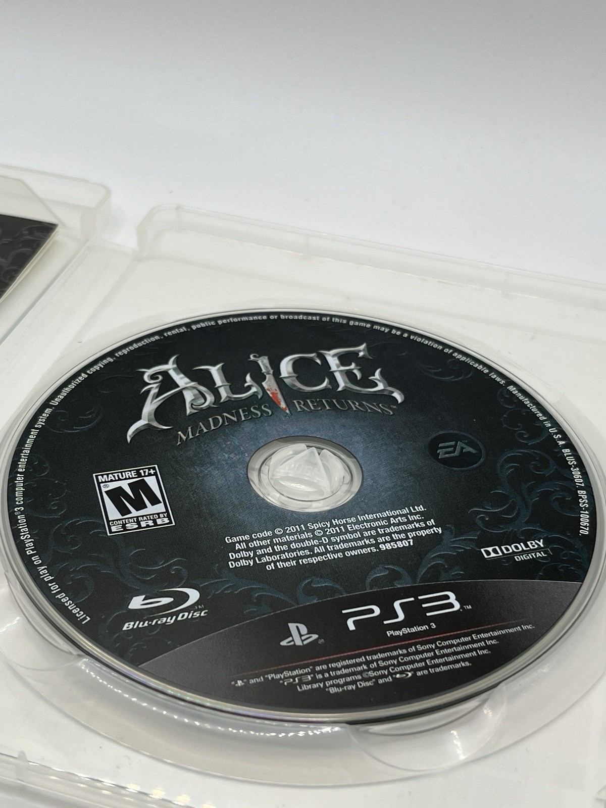 Alice: Madness Returns (Sony PlayStation 3, 2011) CIB – Clean Disc – TESTED