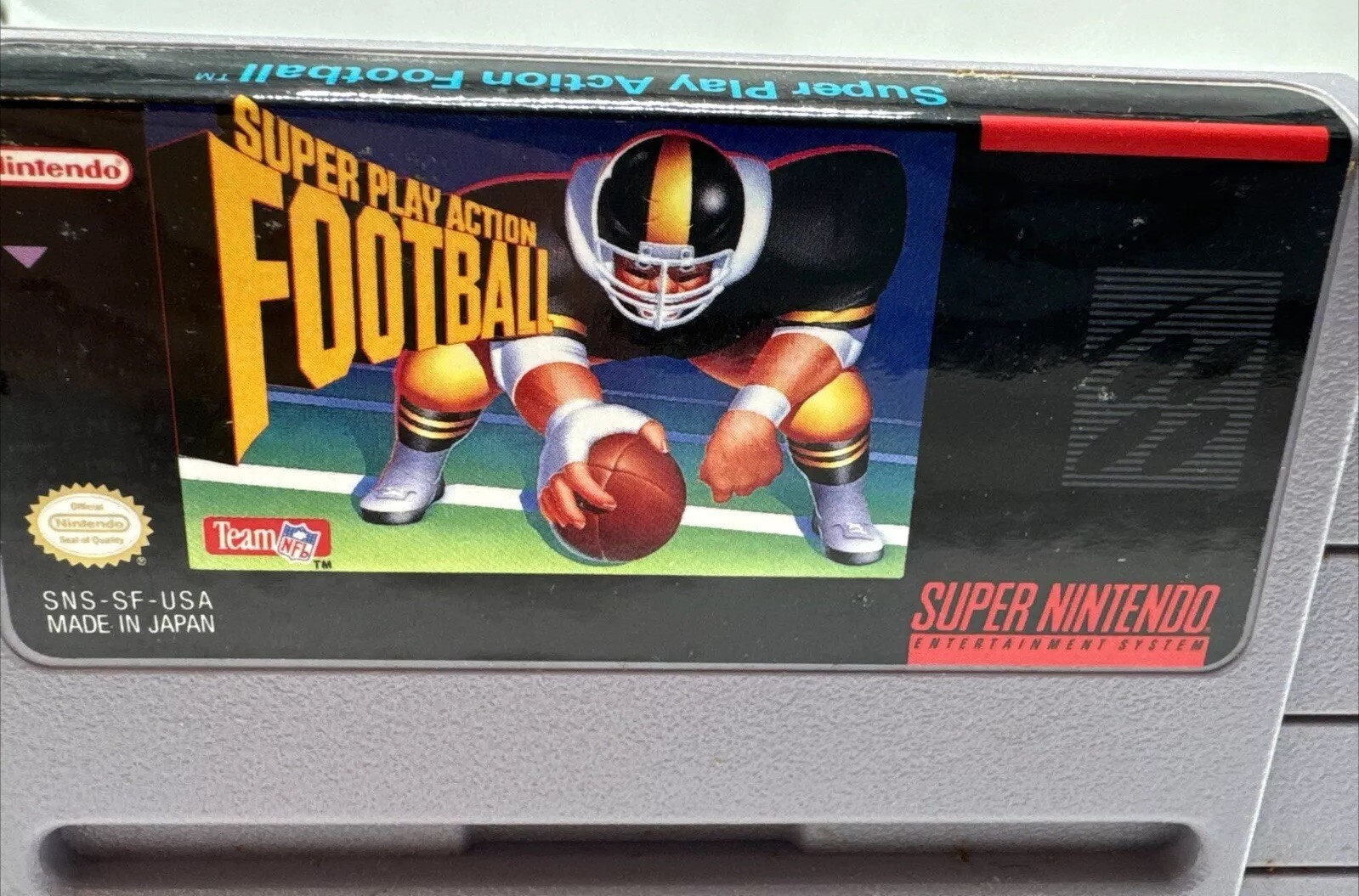 Super Play Action Football (Nintendo SNES 1992) Cartridge with Cover – Tested