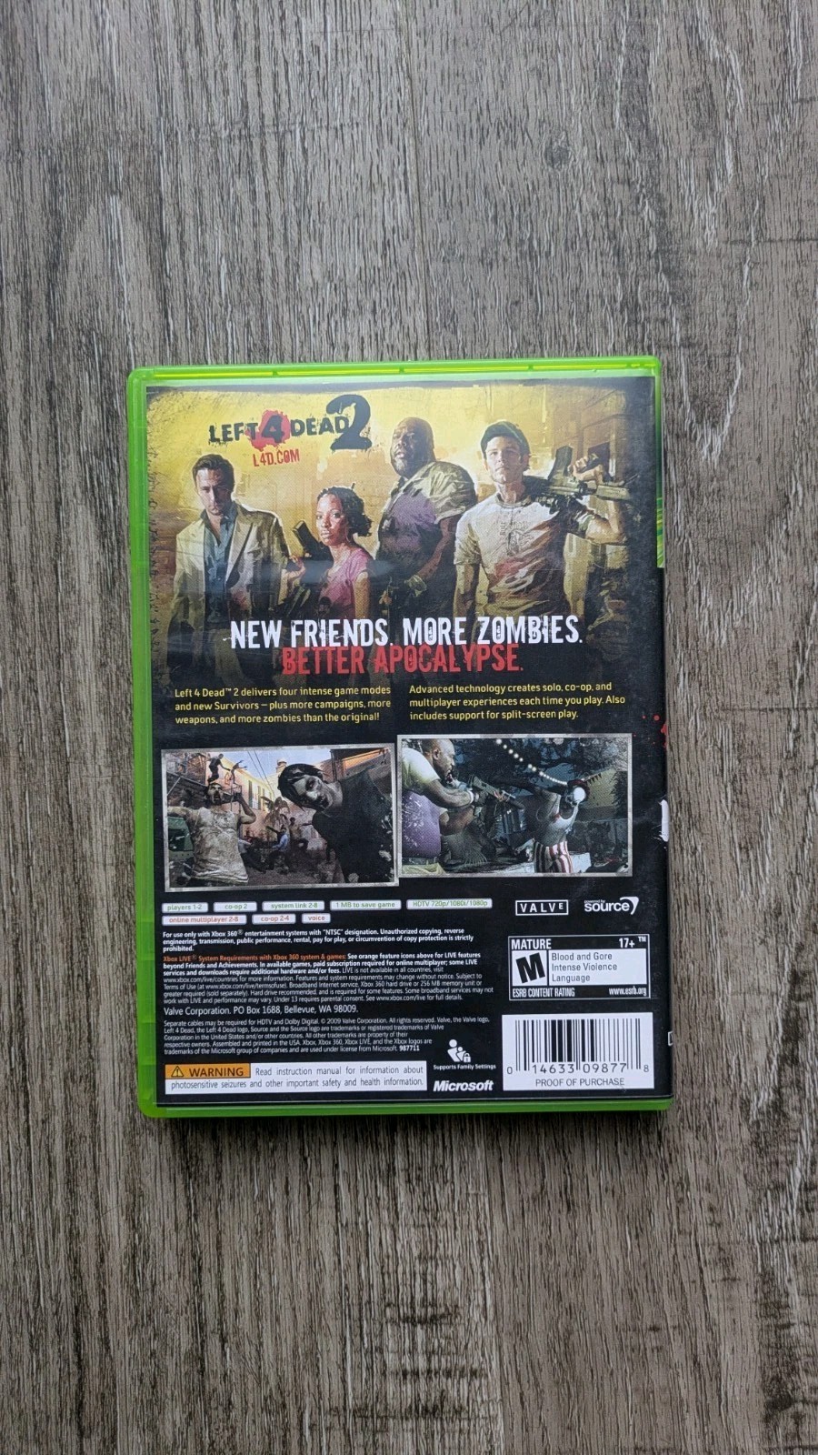 Left 4 Dead 2 (Xbox 360, 2009) – Authentic Case Only – No Game