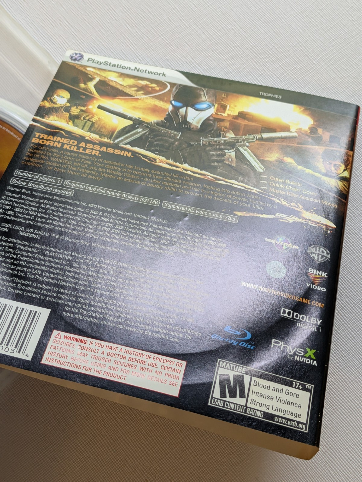 Wanted: Weapons of Fate (Sony PlayStation 3, 2009) Damaged Artwork – Tested