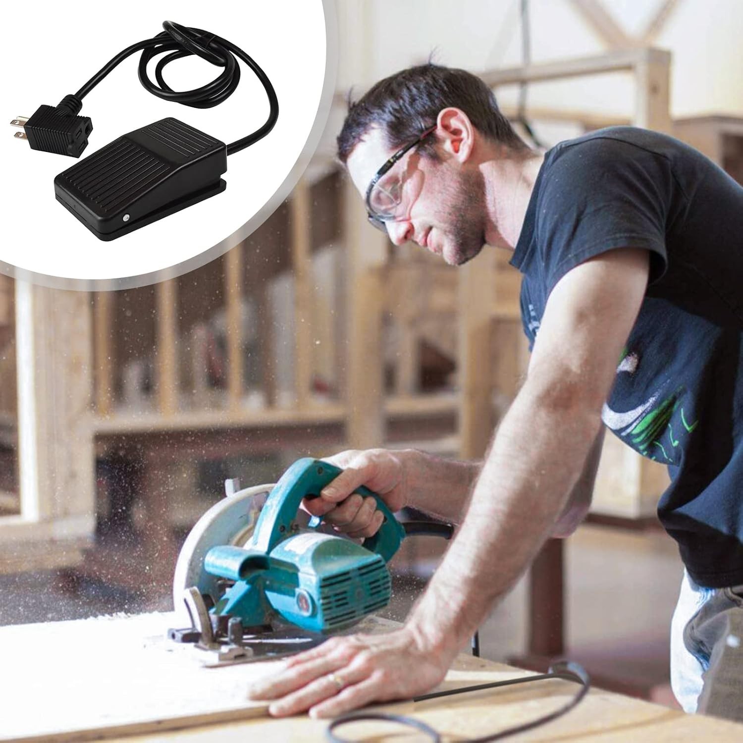 5-ft Heavy-Duty Foot Switch with Copper Contacts for Reliable Machine Control