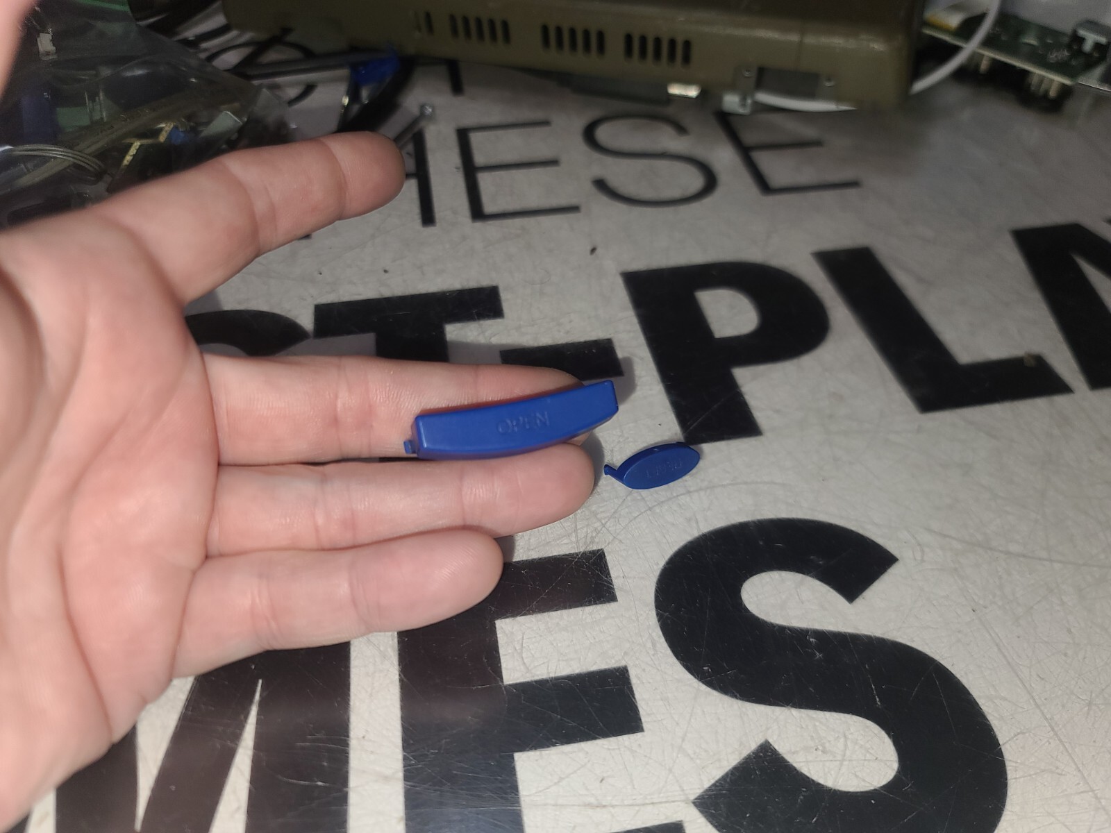 Sega Japan Saturn HST-3210 Top Blueish Purple Oval Open & Reset Button ONLY-READ