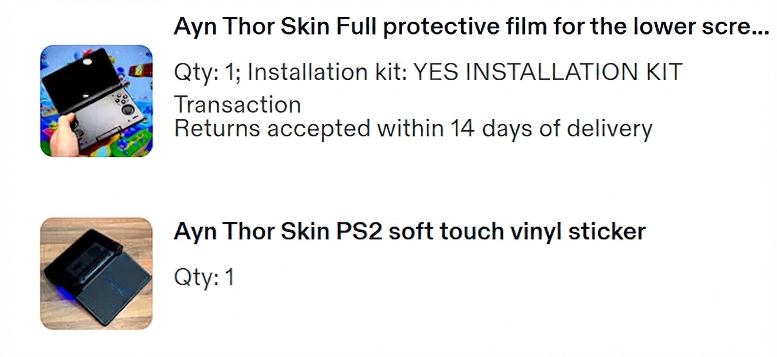 Ayn Thor Max Black 2TB (16GB/1TB + 1TB Sandisk microSD) PS2 Skin & 2 cases