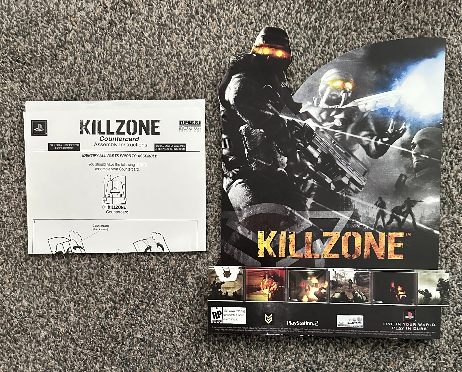 Rare Killzone PS2 Store Display Countercard Promo Standee Playstation 2
