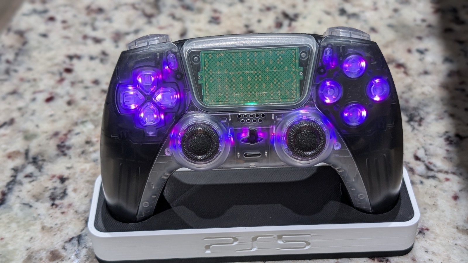 Sony PS5 Dualsense Wireless Controller Modded With TMR/Clicky Buttons And LEDs