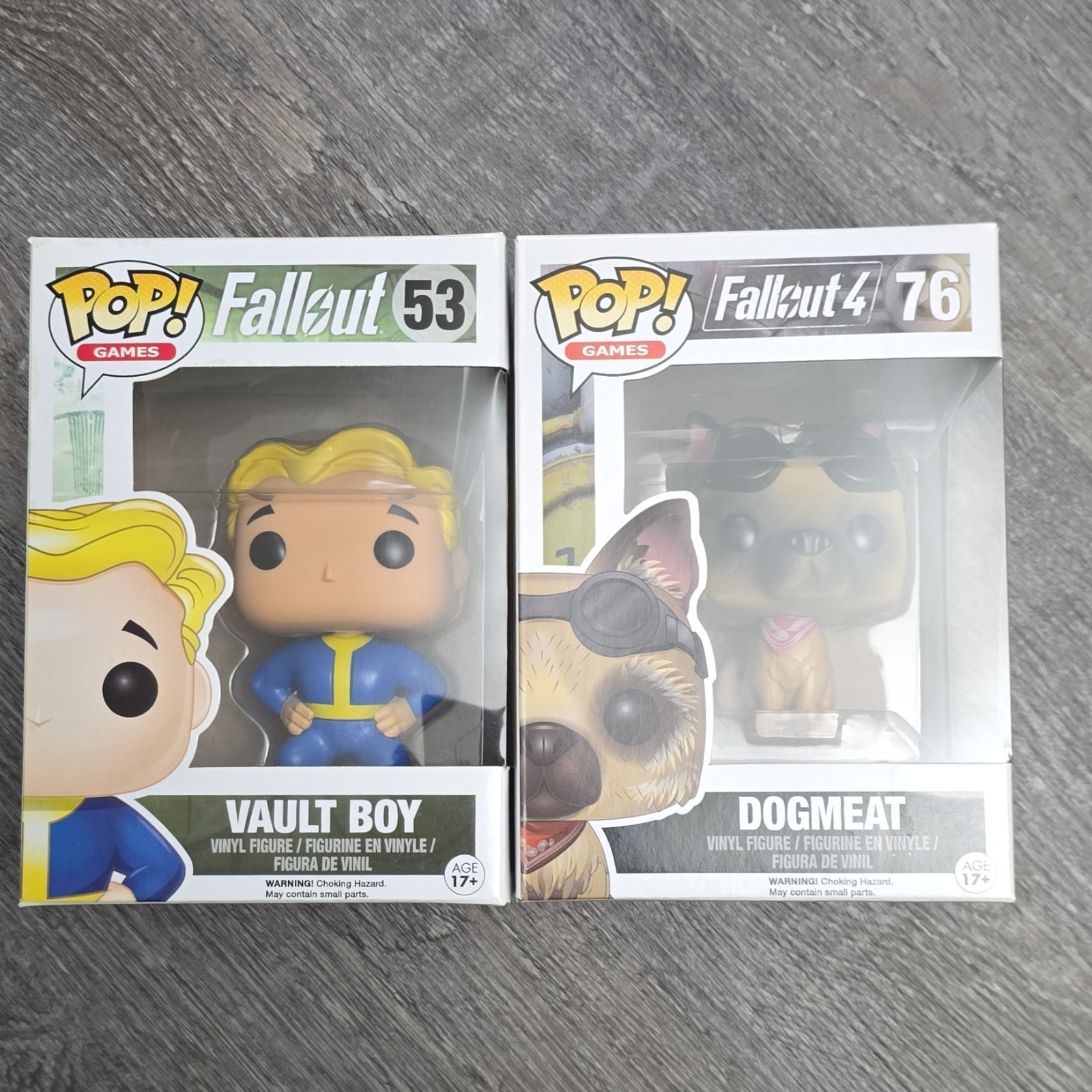 Funko Pop! Games Fallout Vault Boy #53 & Dogmeat #76 Vinyl Figures