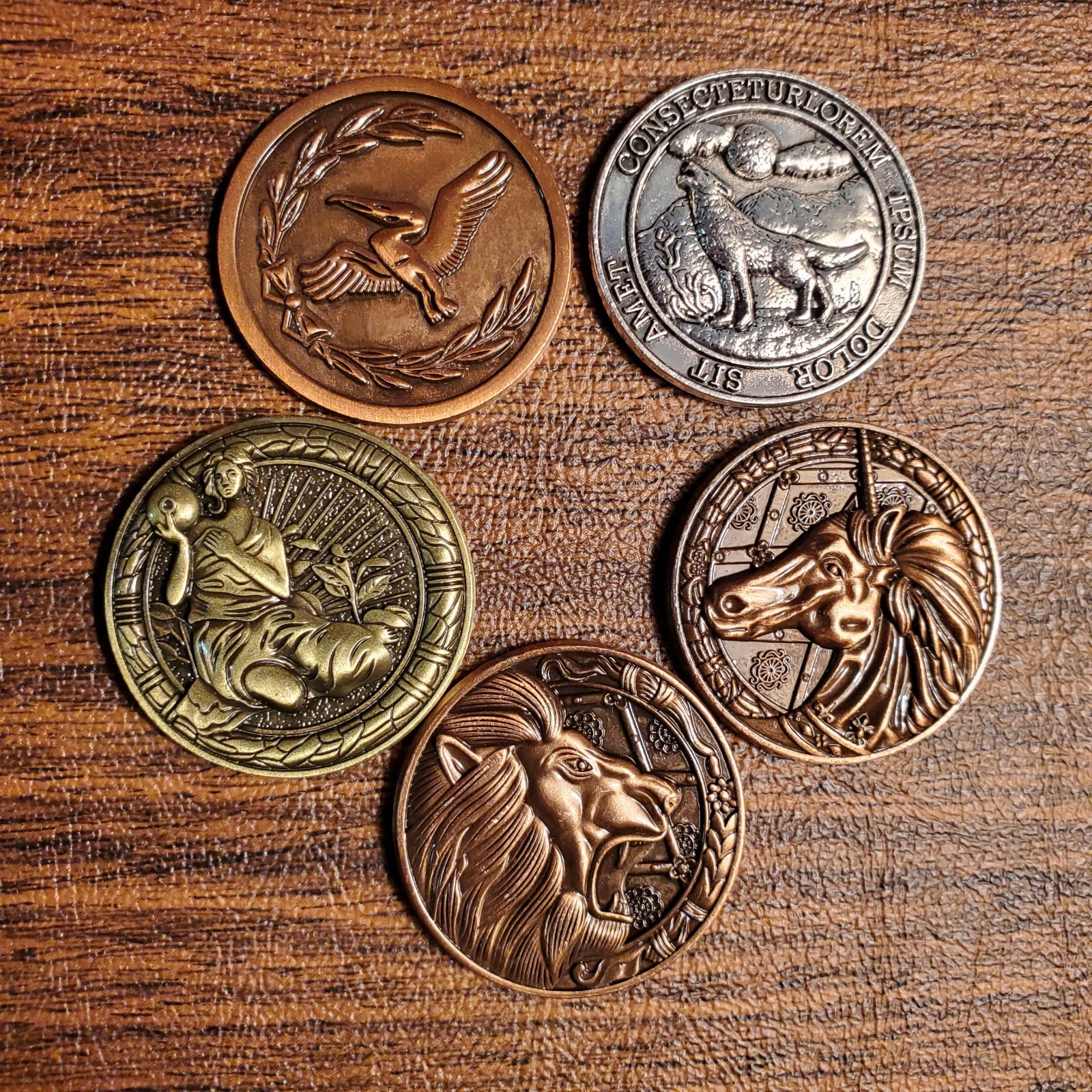 Novelty Resident Evil Coins. 5 Medallion set Collectible Metal NEW. PS4 Xbox