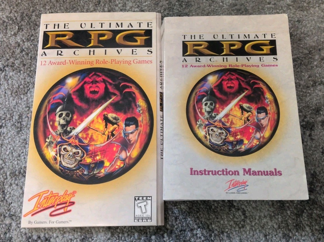 Ultimate RPG Archives PC CD-ROMs, Instruction Manual & Maps Interplay 12 Games