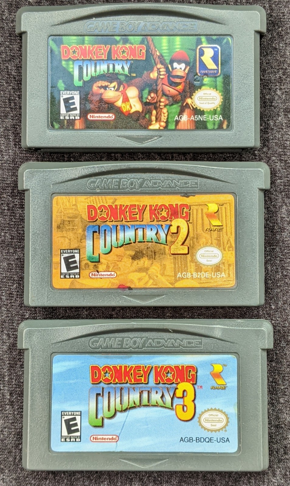 Donkey Kong Country 1 2 3 Nintendo Game Boy Advance Lot 3 Games Authentic Saves