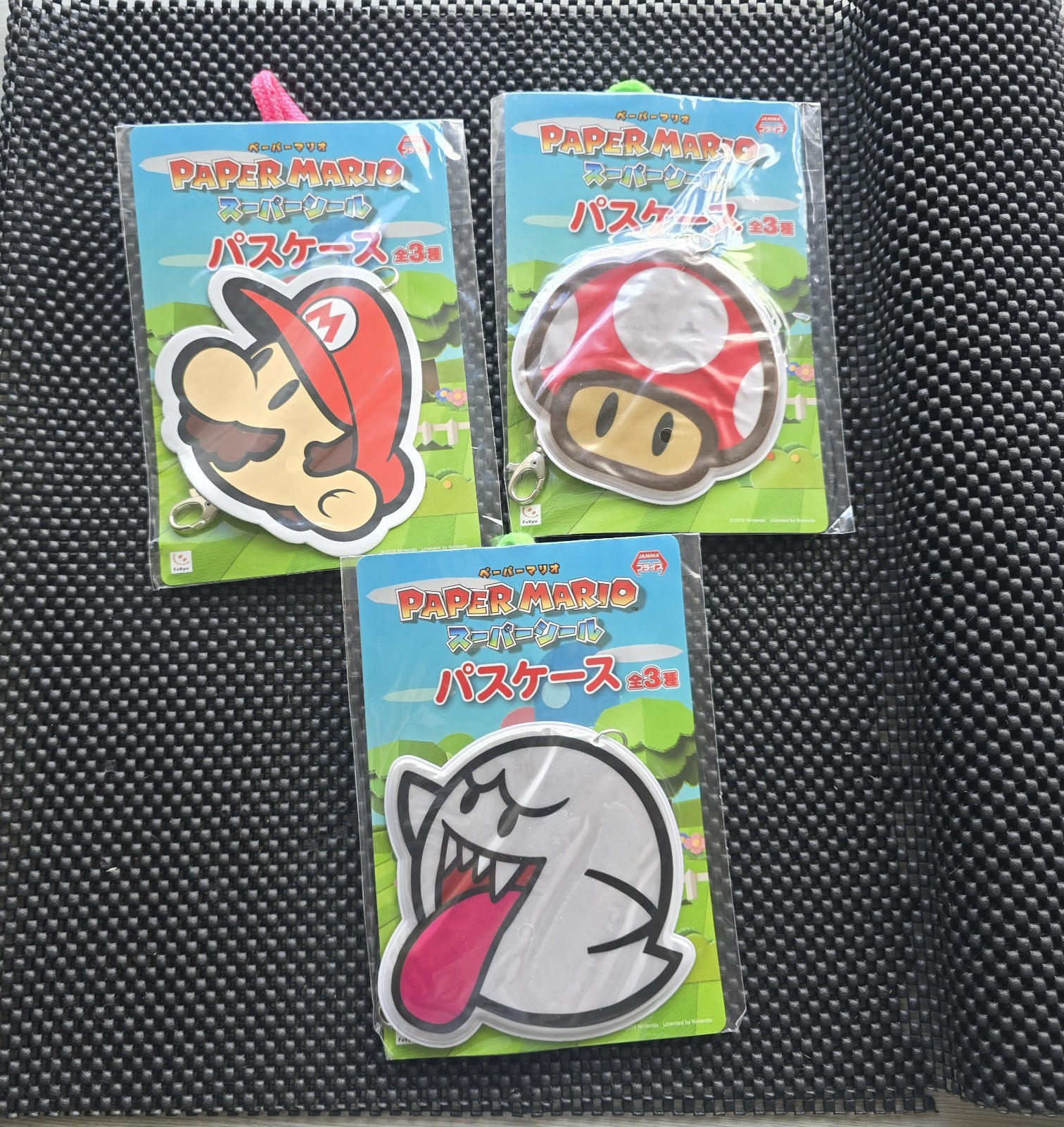 Nintendo 3DS Paper Mario Sticker Star Large Charm Clip Hanger Rare Promo SET NES