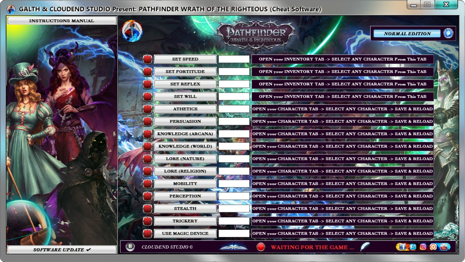 PATHFINDER WRATH OF THE RIGHTEOUS TRAINER CHEATS MODS TRICKS CODES SOFTWARE MOD